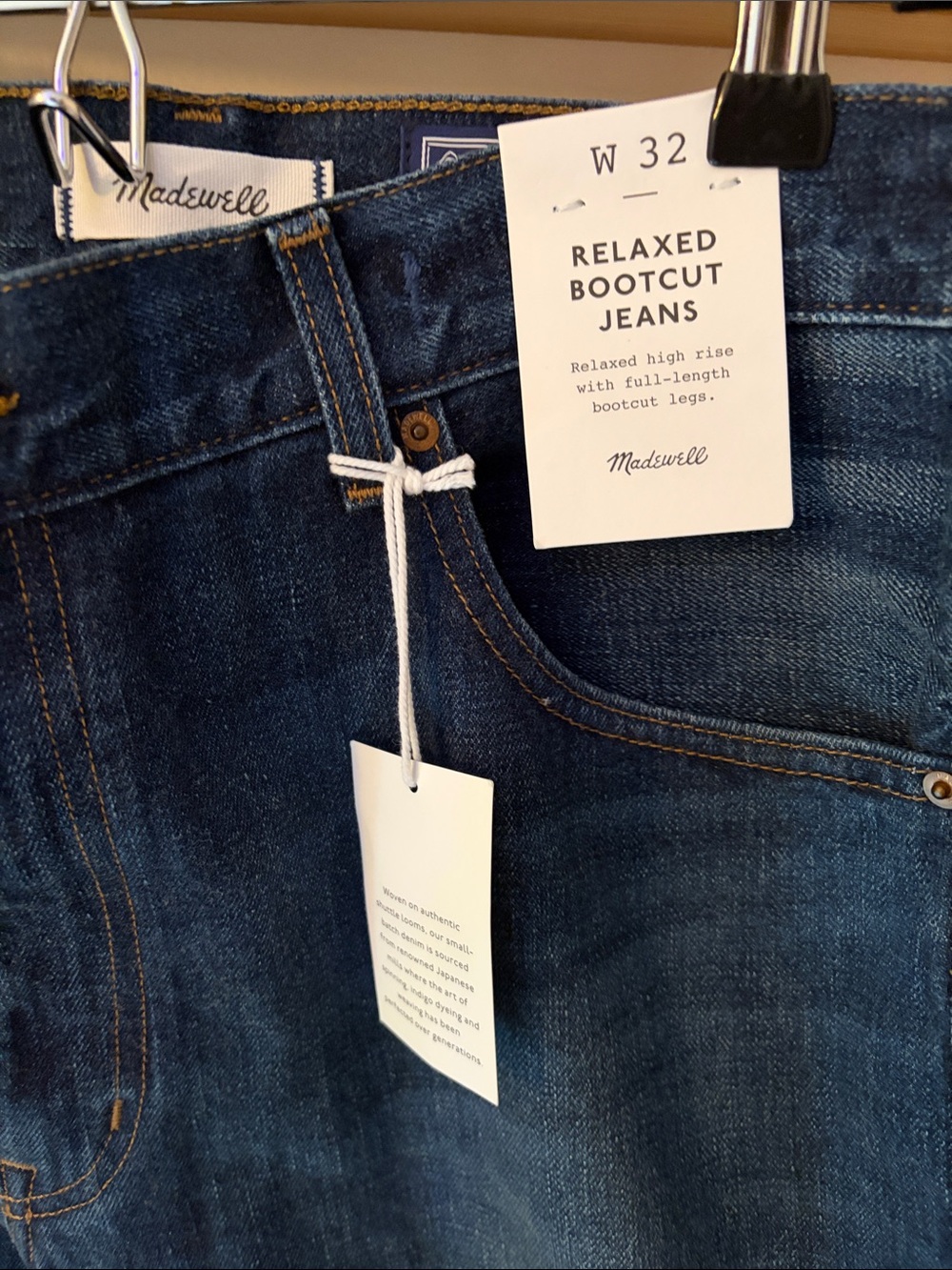 NWT Madewell Relaxed Bootcut Jeans in Japense Denim